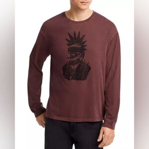 John VarvatosPunk Skull Relaxed Long Sleeve Graphic Tee Sz Xl